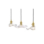 HAD3640-12 Hadano 3 Light Bar Pendant Natural Brass and Wavy Glass