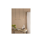 HAD3640-12 Hadano 3 Light Bar Pendant Natural Brass and Wavy Glass