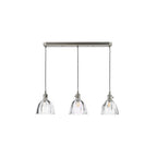 HAD3661-11 Hadano 3 Light Bar Pendant Antique Chrome and Scalloped Bell Glass