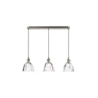 HAD3661-11 Hadano 3 Light Bar Pendant Antique Chrome and Scalloped Bell Glass