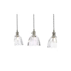 HAD3661-11 Hadano 3 Light Bar Pendant Antique Chrome and Scalloped Bell Glass