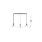 HAD3661-12 Hadano 3 Light Bar Pendant Antique Chrome and Wavy Glass