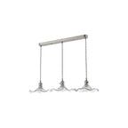HAD3661-12 Hadano 3 Light Bar Pendant Antique Chrome and Wavy Glass