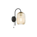IDR0722-SAW6506 Idra Wall Light Matt Black and Champagne Ribbed Glass