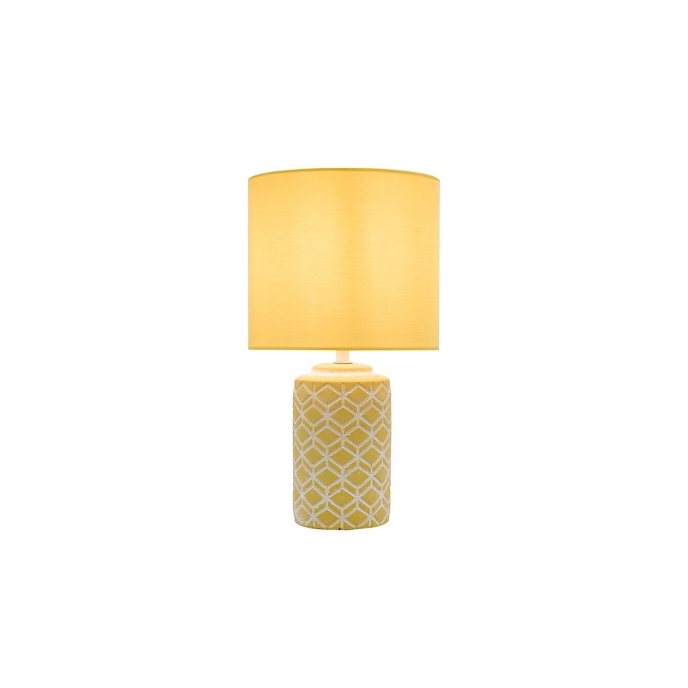 ILO4211 Ilona Ceramic Table Lamp Yellow With Shade