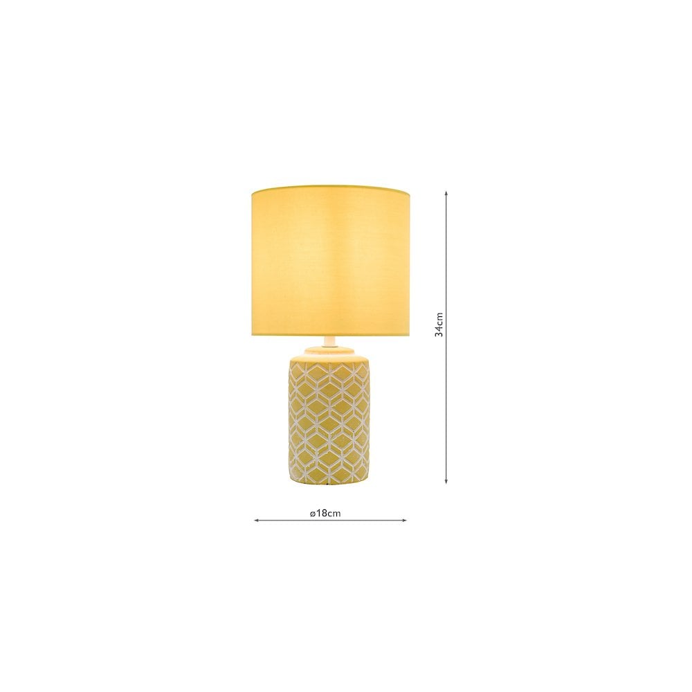 ILO4211 Ilona Ceramic Table Lamp Yellow With Shade