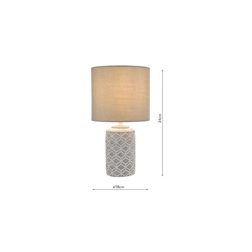 ILO4239 Ilona Ceramic Table Lamp Grey With Shade