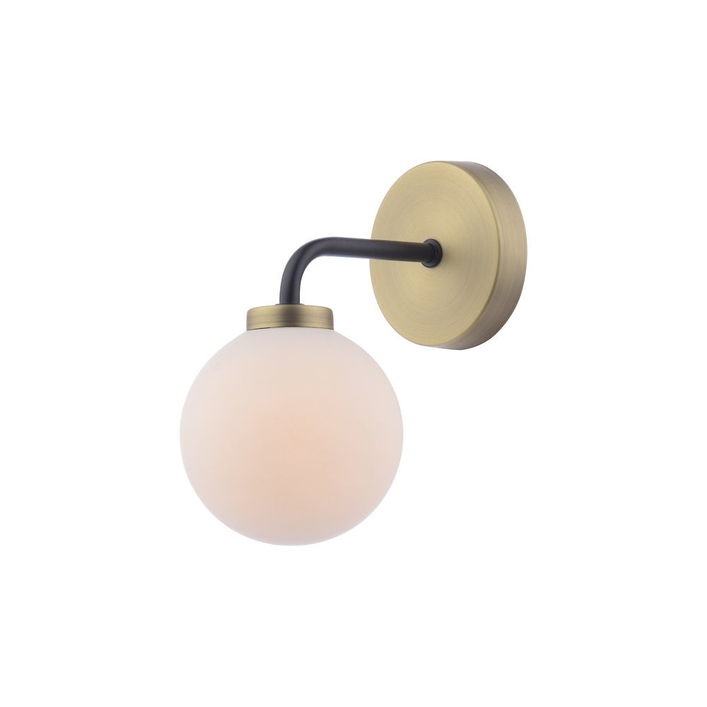 LAI0754-02 Lainey Wall Light Matt Black & Opal Glass