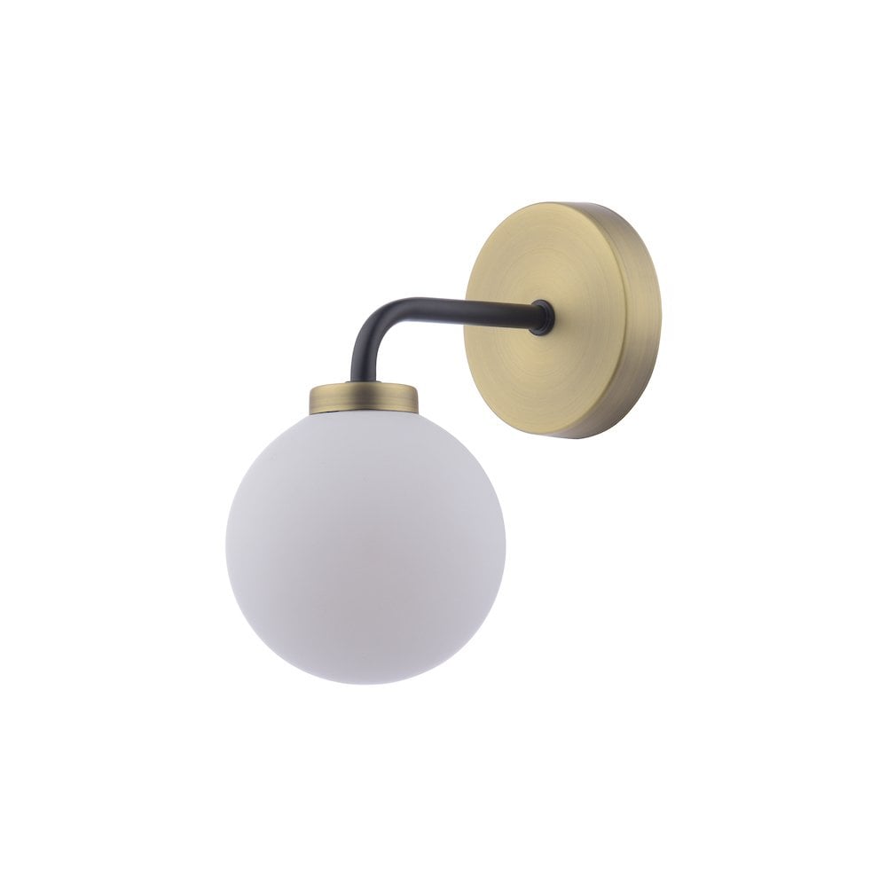 LAI0754-02 Lainey Wall Light Matt Black & Opal Glass