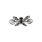 LYN4822-01 Lynette 9 Light Semi-Flush Satin Black and Smoked Glass