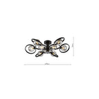 LYN4822-01 Lynette 9 Light Semi-Flush Satin Black and Smoked Glass