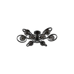 LYN4822-21 Lynette 9 Light Semi-Flush Satin Black and Black Confetti Glass