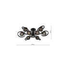 LYN4822-21 Lynette 9 Light Semi-Flush Satin Black and Black Confetti Glass