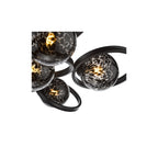 LYN4822-21 Lynette 9 Light Semi-Flush Satin Black and Black Confetti Glass
