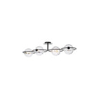 OLY0422-12 Olympus 4 Light Semi-Flush Matt Black and Clear Dimpled Glass