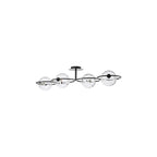 OLY0422-12 Olympus 4 Light Semi-Flush Matt Black and Clear Dimpled Glass