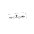 OLY0422-12 Olympus 4 Light Semi-Flush Matt Black and Clear Dimpled Glass