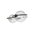 OLY0422-12 Olympus 4 Light Semi-Flush Matt Black and Clear Dimpled Glass