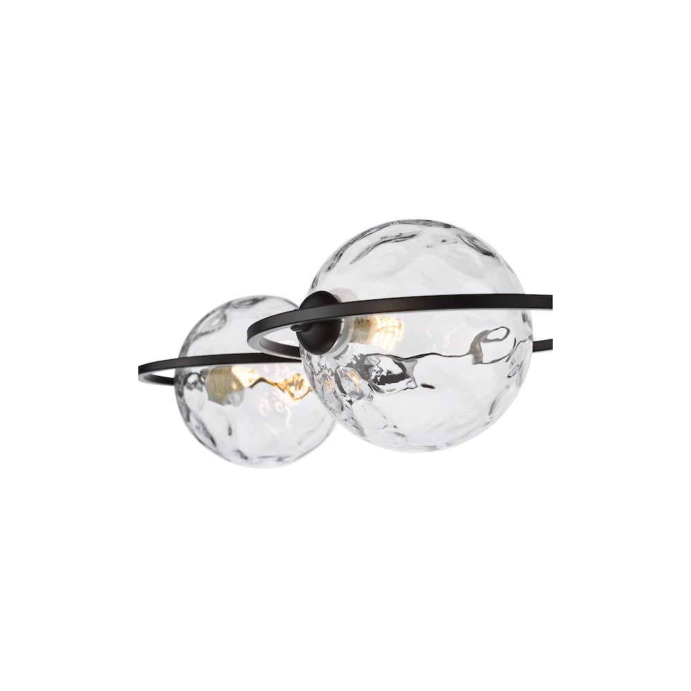 OLY0422-12 Olympus 4 Light Semi-Flush Matt Black and Clear Dimpled Glass