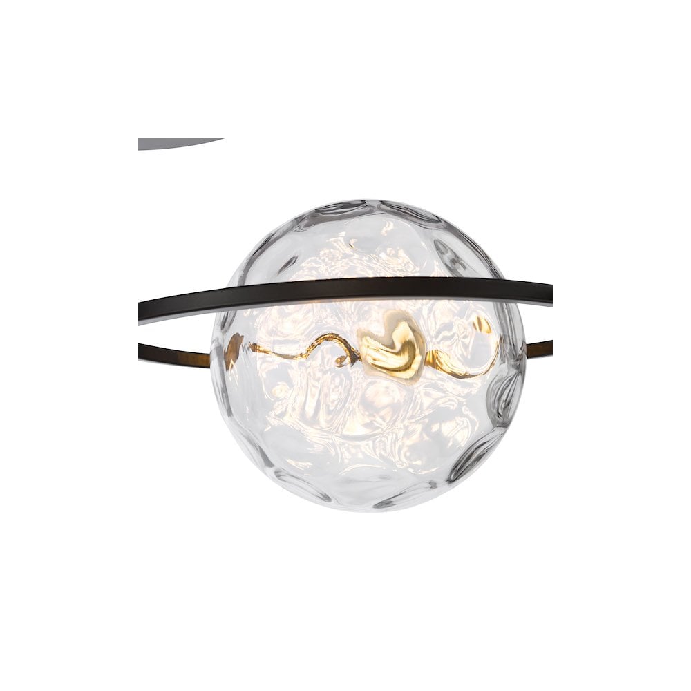 OLY0422-12 Olympus 4 Light Semi-Flush Matt Black and Clear Dimpled Glass