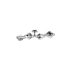 OLY0422-19 Olympus 4 Light Semi-Flush Matt Black and Smoked/Clear Ribbed Glass