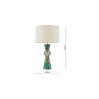 RHE4223 Rheneas Table Lamp Blue Art Glass and Polished Chrome With Shade