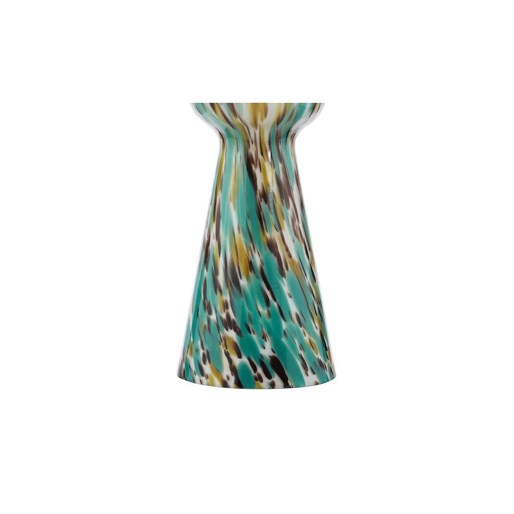 RHE4223 Rheneas Table Lamp Blue Art Glass and Polished Chrome With Shade