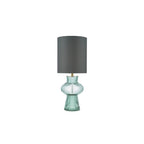 SUE4224 Suelita Table Lamp Green Ribbed Glass and Antique Brass With Shade