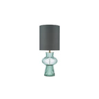 SUE4224 Suelita Table Lamp Green Ribbed Glass and Antique Brass With Shade