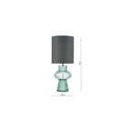 SUE4224 Suelita Table Lamp Green Ribbed Glass and Antique Brass With Shade
