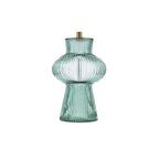 SUE4224 Suelita Table Lamp Green Ribbed Glass and Antique Brass With Shade