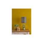 SUE4224 Suelita Table Lamp Green Ribbed Glass and Antique Brass With Shade
