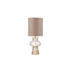 SUE4229 Suelita Table Lamp Brown Ribbed Glass and Antique Brass With Shade