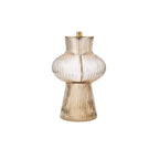 SUE4229 Suelita Table Lamp Brown Ribbed Glass and Antique Brass With Shade