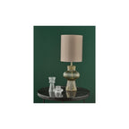 SUE4229 Suelita Table Lamp Brown Ribbed Glass and Antique Brass With Shade