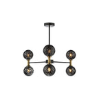 TAK0654-21 Takara 6 Light Semi-Flush Matt Black and Bronze With Black Confetti Glass