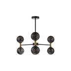 TAK0654-21 Takara 6 Light Semi-Flush Matt Black and Bronze With Black Confetti Glass