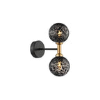 TAK0954-21 Takara 2 Light Wall Light Black With Black Confetti Glass