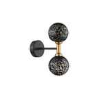 TAK0954-21 Takara 2 Light Wall Light Black With Black Confetti Glass