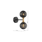 TAK0954-21 Takara 2 Light Wall Light Black With Black Confetti Glass