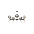 TAK2354-03-24 Takara 10 Light Semi-Flush Black With Twisted & Smoked Glass