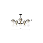 TAK2354-03-24 Takara 10 Light Semi-Flush Black With Twisted & Smoked Glass