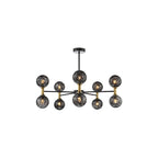 TAK2354-21 Takara 10 Light Semi-Flush Matt Black With Black Confetti Glass