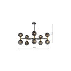 TAK2354-21 Takara 10 Light Semi-Flush Matt Black With Black Confetti Glass