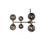 TAK2354-21 Takara 10 Light Semi-Flush Matt Black With Black Confetti Glass