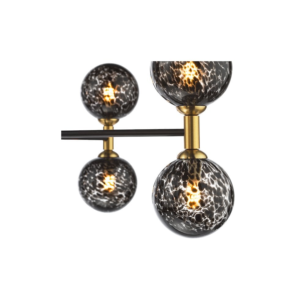 TAK2354-21 Takara 10 Light Semi-Flush Matt Black With Black Confetti Glass