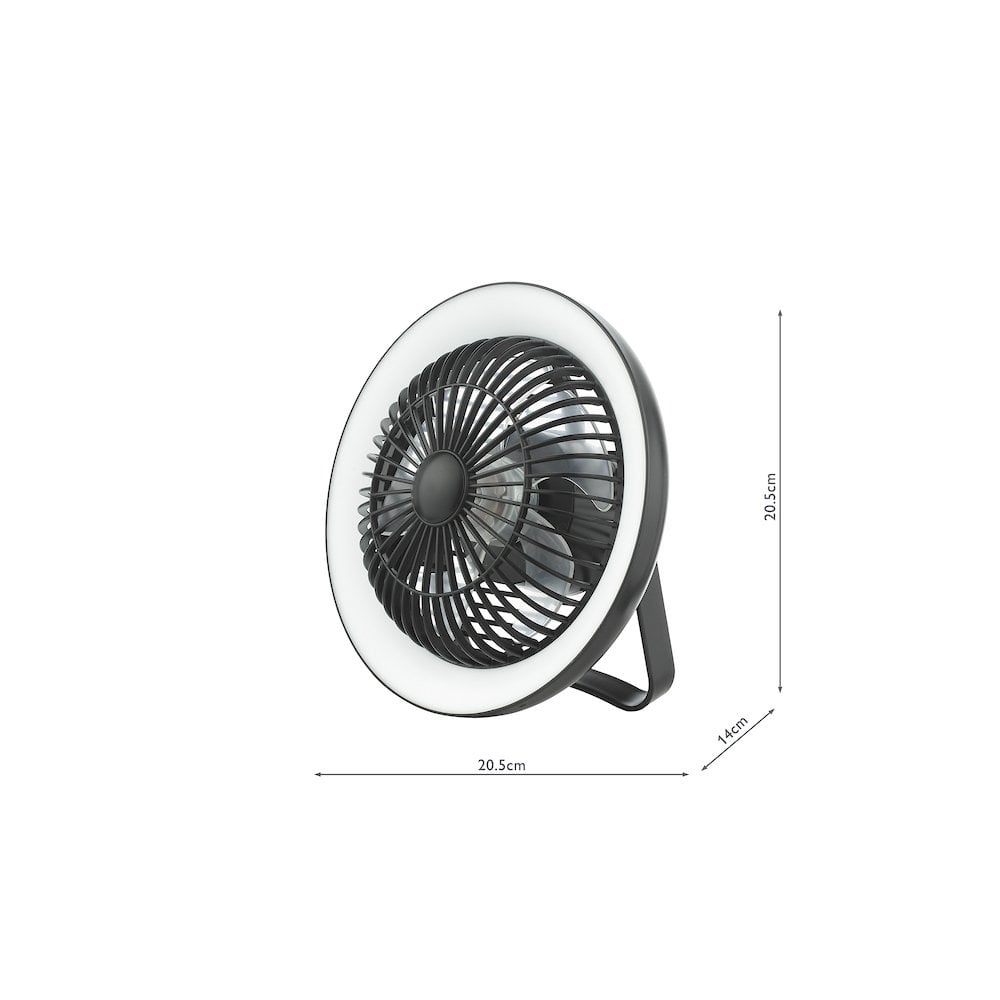 TUR4122 Turbo Desk Fan With Lamp Black LED