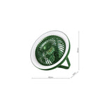 TUR4124 Turbo Rechargeable Desk Fan With Lamp Green LED
