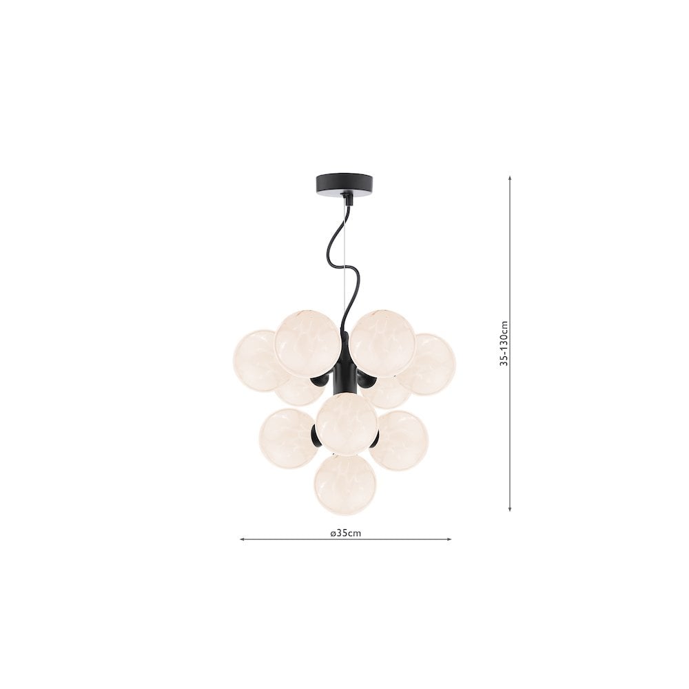 VIN2322-17 Vine 10 Light Pendant Satin Black