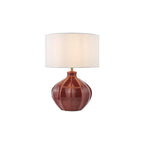 AMR4225-PYR142 Amrita Ceramic Table Lamp Red and Antique Brass With Shade